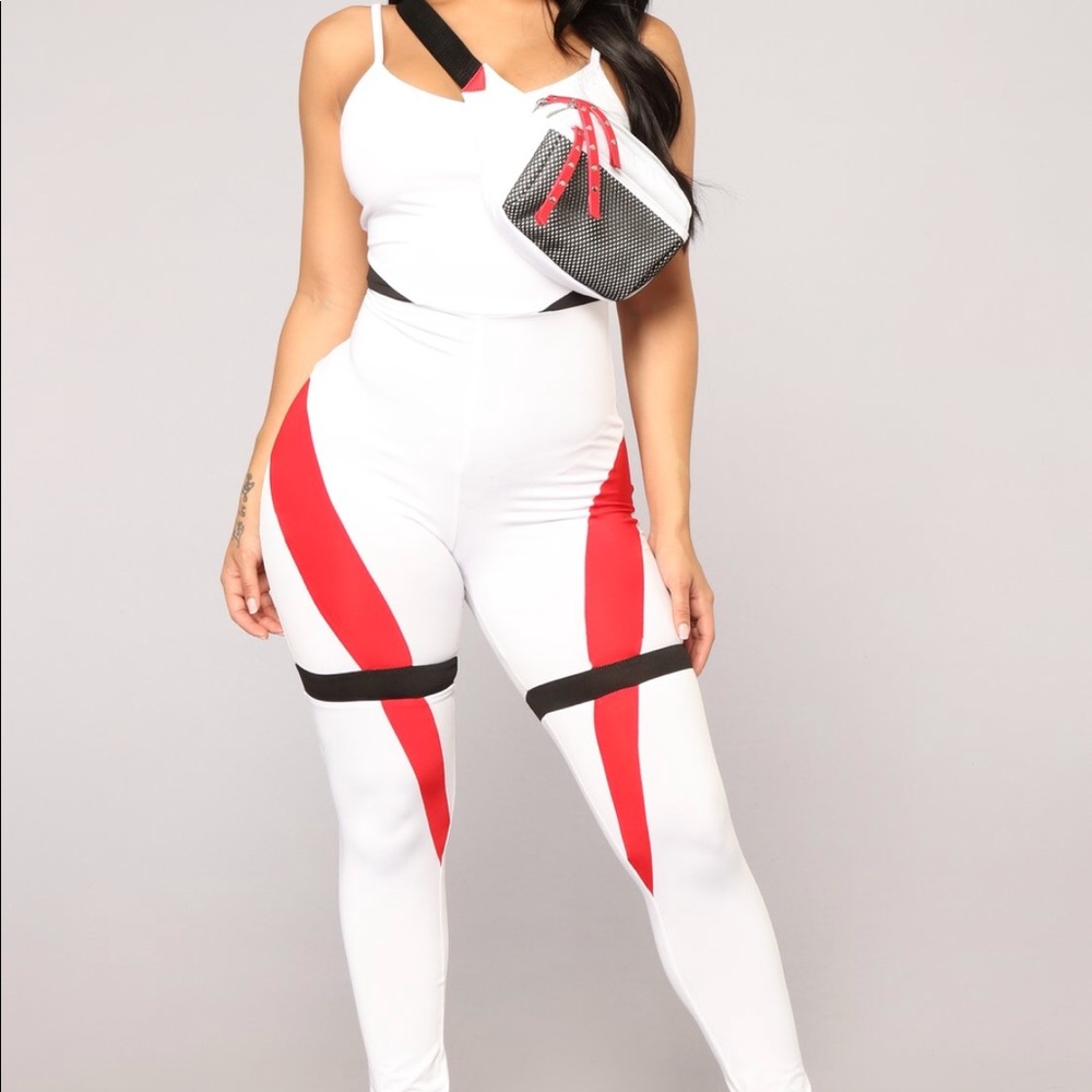 FashionNova white jumpsuit
